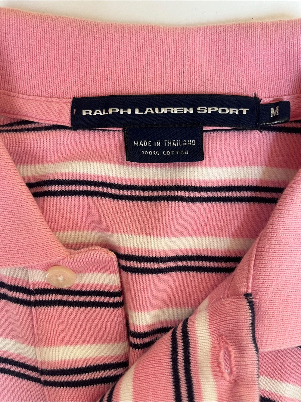 Ralph Lauren polo’s 3 top bundle of Pink, Light Blue & Brown/beige Striped - Picture 9 of 9